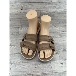 Clarks Cloudsteppers‎ Sandals Womens Size 8 Taupe Brown Cushion Soft Comfortable